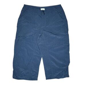 LL BEAN Solid All Blue Hiking Outdoor Crop Pants with Pockets Womens Size 6